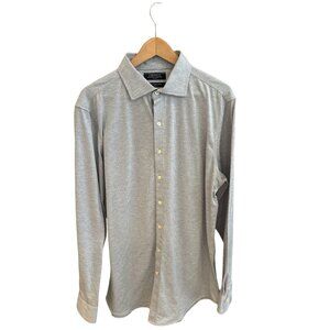 Cremieux Long Sleeve Button Down Shirt | Gray Microstripe | Smart Casual Minimal